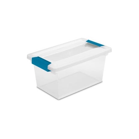 Storage Tote W/ Lid, 11 in L x 6-5/8 in W x 5-3/8 in H, Clear, 4 PK